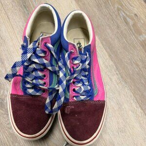 Vans Old Skool Frayed Laces 50017 Womens US 8 Skate Shoes Multicolor Sneakers